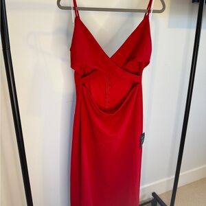 Lulu's Striking Red Cutout Dress